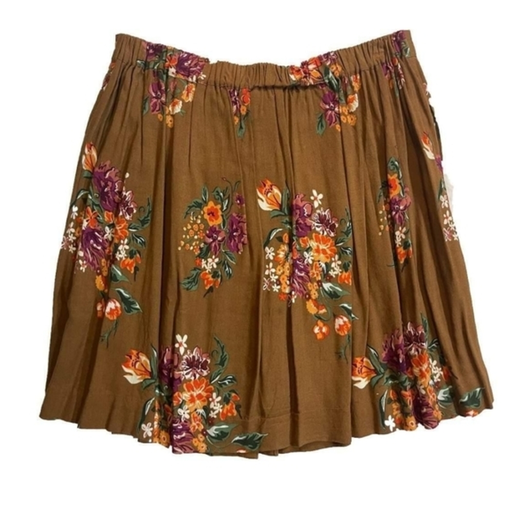 Fire Los Angeles Button Front Floral Print Skater Skirt - Picture 4 of 6